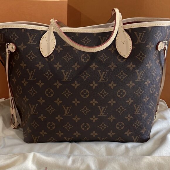 Authentic NEW LOUIS VUITTON Monogram Neverfull MM M41177 cerise red cherry bag - Picture 1 of 10